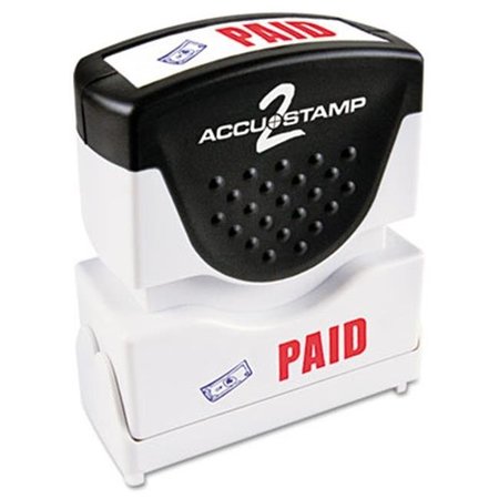 SUITEX Accustamp2 Shutter Stamp with Anti Bacteria; Red-Blue; PAID; 1.63 x .5 SU193129